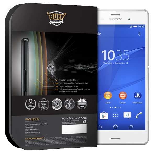 Buff Xperia Z3 ile Uyumlu Darbe Emici Ekran Koruyucu Film - 2