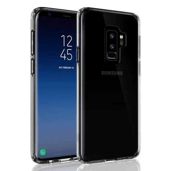 Buff Galaxy S9 Plus ile Uyumlu Air Hybrid Kılıf Smoke Black