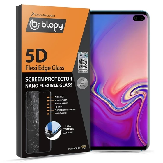 Blogy Galaxy S10 Plus ile Uyumlu Flexi Edge 5D Ekran Koruyucu - 2