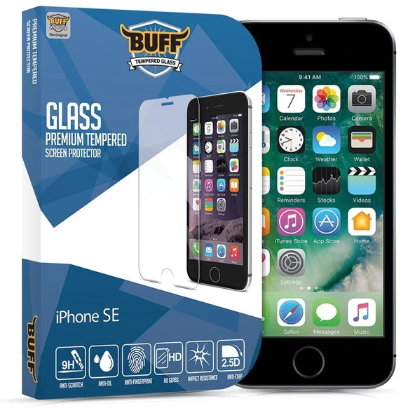 Buff Glass iPhone 5-5S-5SE ile Uyumlu Ekran Koruyucu Cam - 1