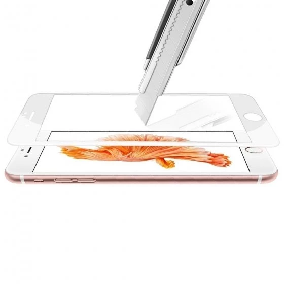 Buff iPhone 8 Plus / 7 Plus 5D ile Uyumlu Glass Ekran Koruyucu White - 2