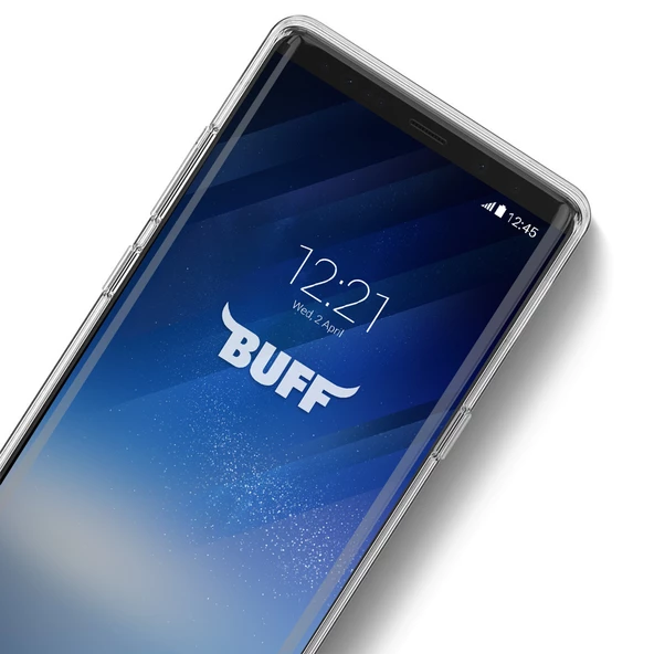Buff Galaxy Note 8 ile Uyumlu Air Hybrid Kılıf Smoke Black - 3
