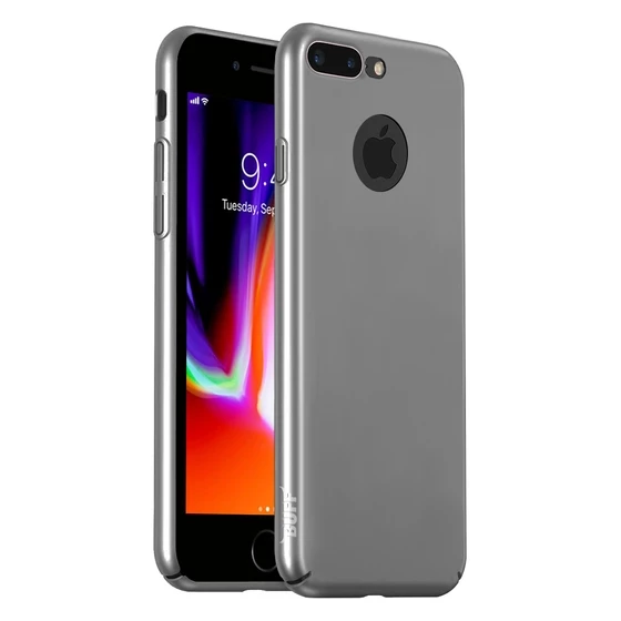 Buff iPhone 8 Plus ile Uyumlu Slim Fit Kılıf Silver - 1