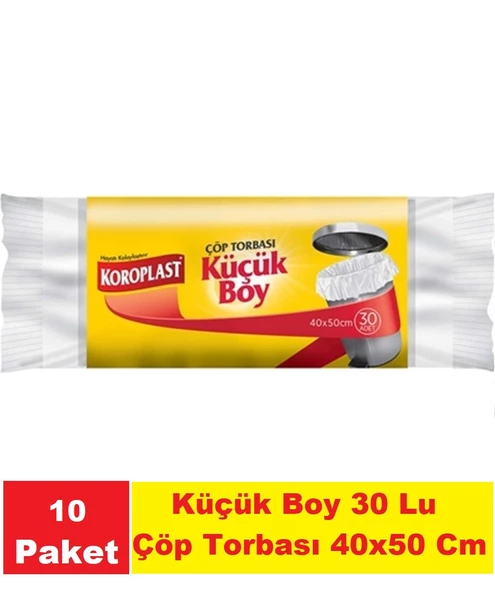 Koroplast Çöp Poşeti Küçük Boy Şeffaf 30 Lu 40 x 50 Cm x 10 Paket ürün görseli