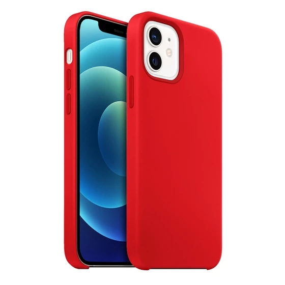 Buff iPhone 12 Mini ile Uyumlu Rubber Fit Kılıf Red ürün görseli
