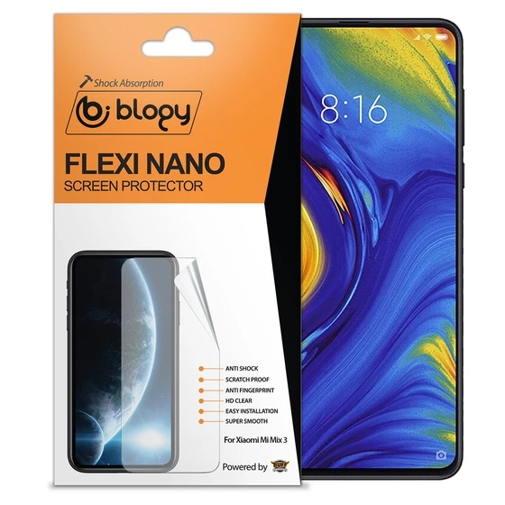 Blogy Flexi Nano Mi Mix 3 ile Uyumlu Ekran Koruyucu - 2