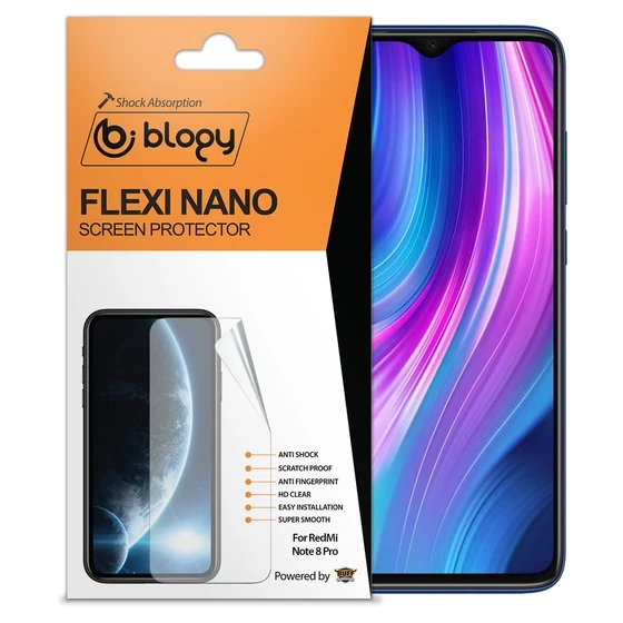 Blogy Flexi Nano RedMi Note 8 Pro ile Uyumlu Ekran Koruyucu - 2