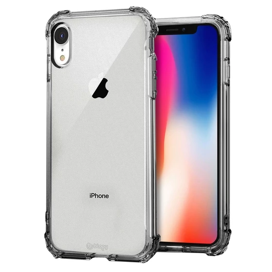 Blogy iPhone XR ile Uyumlu Crystal Fit Kılıf Smoke Black - 1