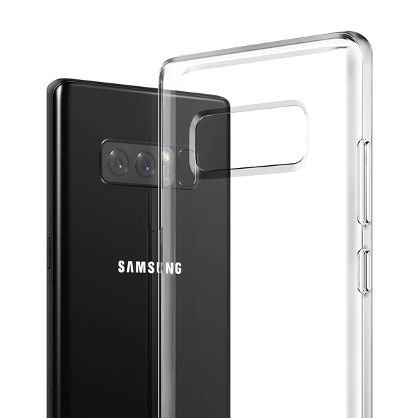 Buff Galaxy Note 8 ile Uyumlu Air Hybrid Kılıf Smoke Black - 4
