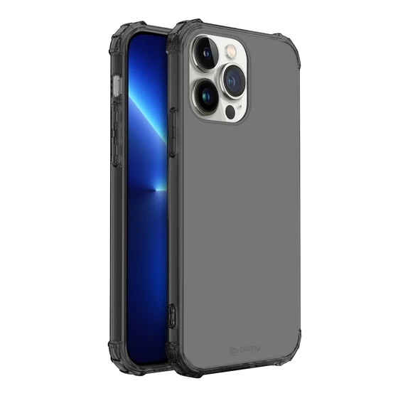 Blogy iPhone 13 Pro ile Uyumlu Crystal Fit Kılıf Smoke Black - 1
