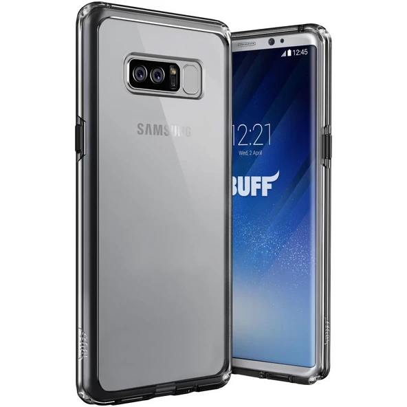 Buff Galaxy Note 8 ile Uyumlu Air Hybrid Kılıf Smoke Black - 2