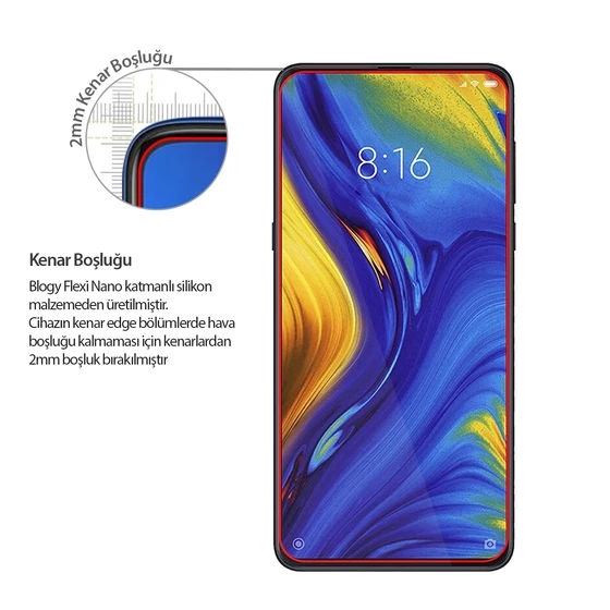 Blogy Flexi Nano Mi Mix 3 ile Uyumlu Ekran Koruyucu - 4