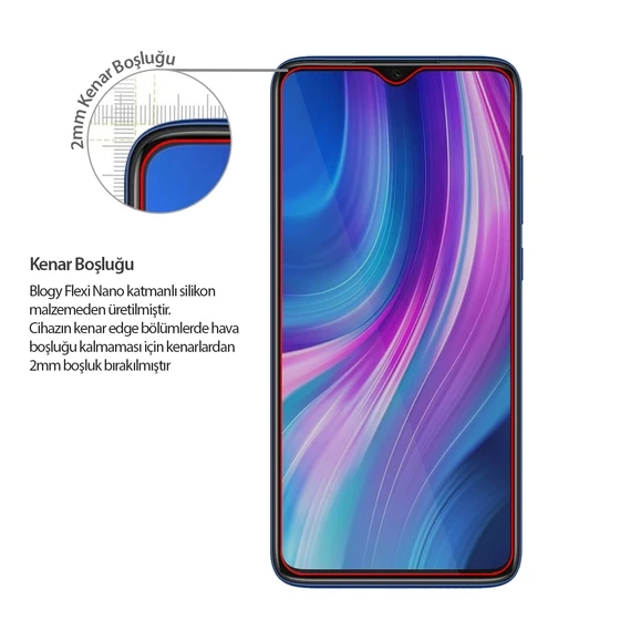 Blogy Flexi Nano RedMi Note 8 ile Uyumlu Ekran Koruyucu - 4