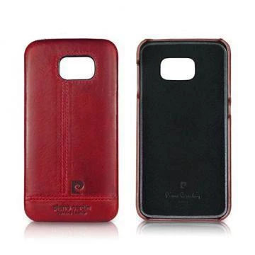 Pierre Cardin Galaxy S6 Edge ile Uyumlu Deri Arka Koruma Paneli Kırmızı PCL-P03 - 4