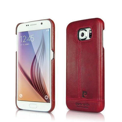 Pierre Cardin Galaxy S6 Edge ile Uyumlu Deri Arka Koruma Paneli Kırmızı PCL-P03 - 3