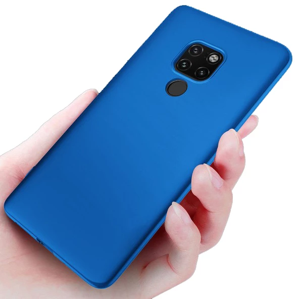 Mate 20 X ile Uyumlu Soft Silikon Kılıf Mavi ürün görseli
