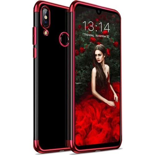 Zore Redmi Note 7 ile Uyumlu Glitter Silikon Kılıf Kırmızı - 1