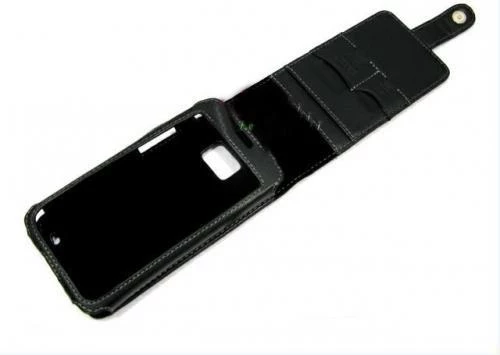 Galaxy S2 i9100 ile Uyumlu Deri Kılıf Dik Model Siyah - 3