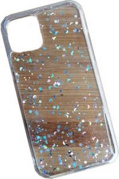 iPhone 11 Pro Max ile Uyumlu Simli Ay Silikon Kılıf - 1