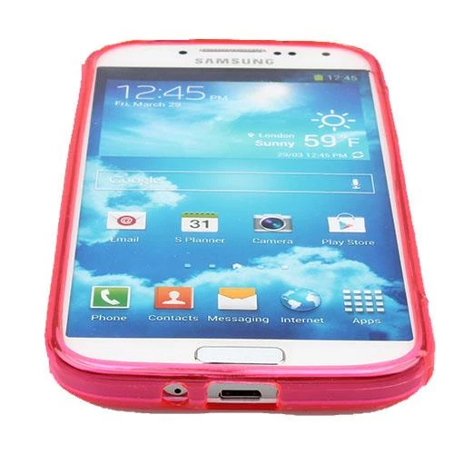 Galaxy S4 i9500 ile Uyumlu Desenli Silikon Kılıf Pembe - Resim 2