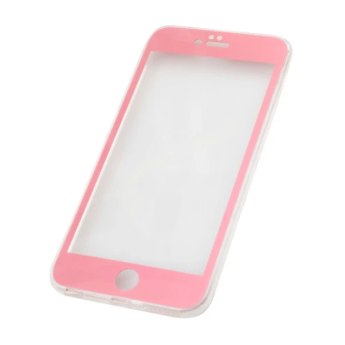 iPhone 7 Plus ile Uyumlu Kılıf 360 Full Kaplama Silikon Pembe - 1