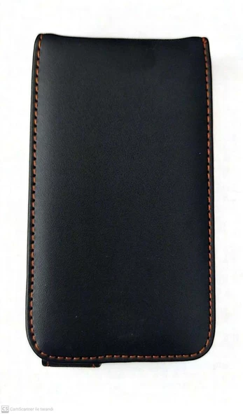 Galaxy Ace Plus S7500 ile Uyumlu Kapaklı Deri Kılıf Siyah - 2