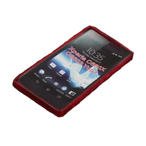 Xperia Z ile Uyumlu S Desenli Silikon Kılıf Kırmızı - Resim 2