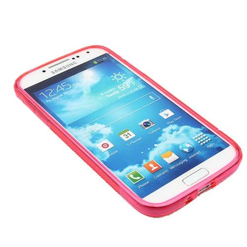 Galaxy S4 i9500 ile Uyumlu Desenli Silikon Kılıf Pembe - Resim 4