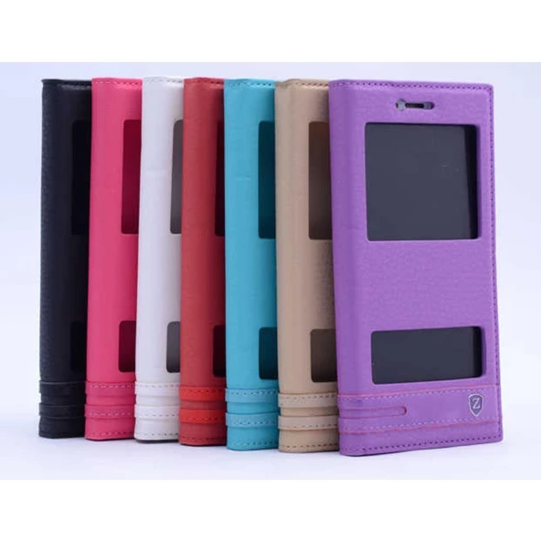 T60 ile Uyumlu Elite Serisi Pencereli Kapaklı Kılıf Kırmızı