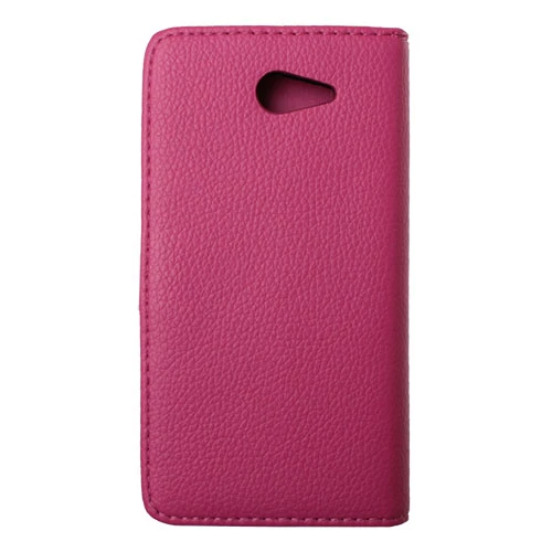 Xperia M2 Dual ile Uyumlu Kılıf Yan Model Kartlıklı Cüzdanlı Pembe - 2