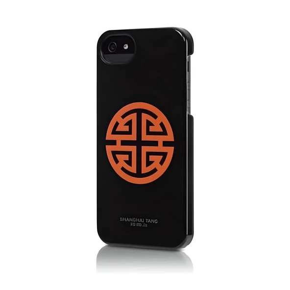 iPhone SE/5S/5 ile Uyumlu Shanghai Tang Hard Shell Sert Kılıf Shou Siyah/Turuncu (ST-507)