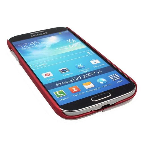 Galaxy S4 i9500 ile Uyumlu Sert Kauçuk Kılıf Kırmızı Renk - 2