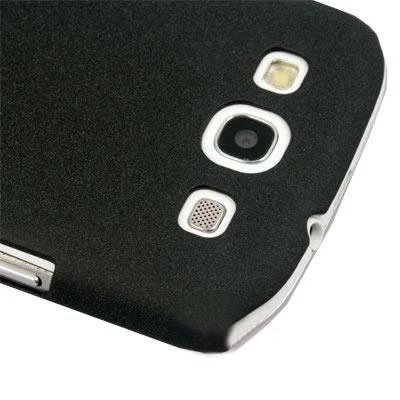 Galaxy S3 i9300 ile Uyumlu Kumlu Sert Kauçuk Kılıf Siyah - 3