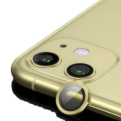 Zore iPhone 11 ile Uyumlu Metal Kamera Koruyucu Gold - 1