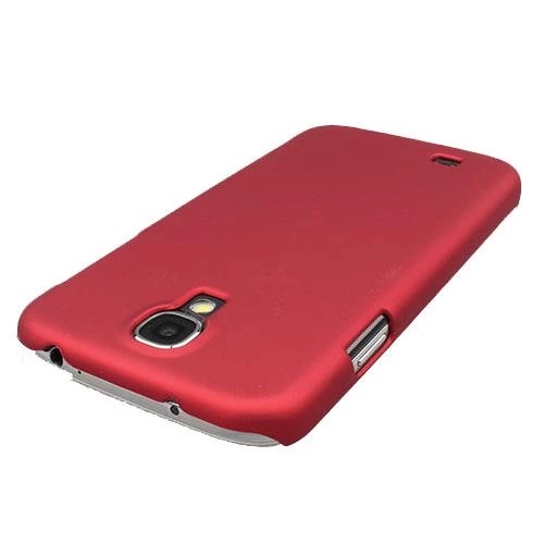 Galaxy S4 i9500 ile Uyumlu Sert Kauçuk Kılıf Kırmızı Renk - 1