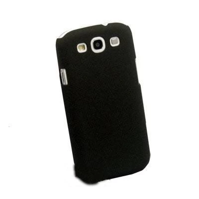 Galaxy S3 i9300 ile Uyumlu Kumlu Sert Kauçuk Kılıf Siyah - 1
