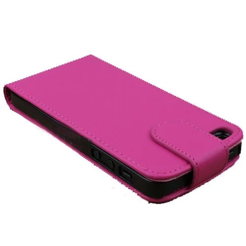 iPhone SE/5S/5 ile Uyumlu Deri Kılıf Dik Mıknatıslı Model Pembe Renk - 2