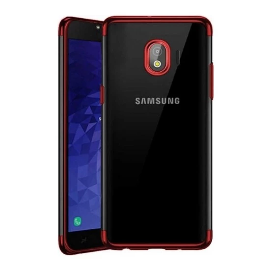 Zore Galaxy J4 2018 ile Uyumlu Glitter Silikon Kılıf Kırmızı - 1