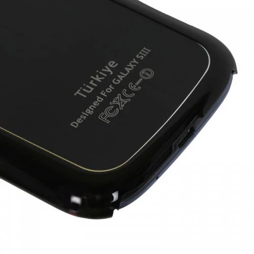 Galaxy S3 i9300 ile Uyumlu Sert Kauçuk Kılıf Ay Yıldızlı Model Siyah Renk - 5