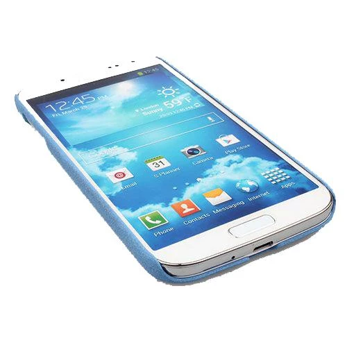 Galaxy S4 i9500 ile Uyumlu Kumlu Sert Kauçuk Kılıf Mavi - 2