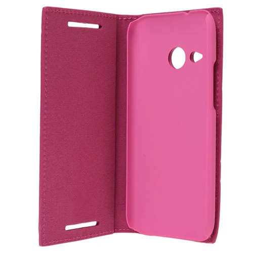 One M8 Mini ile Uyumlu Magnum Serisi Yan Model Kapaklı Kılıf Pembe - Resim 2