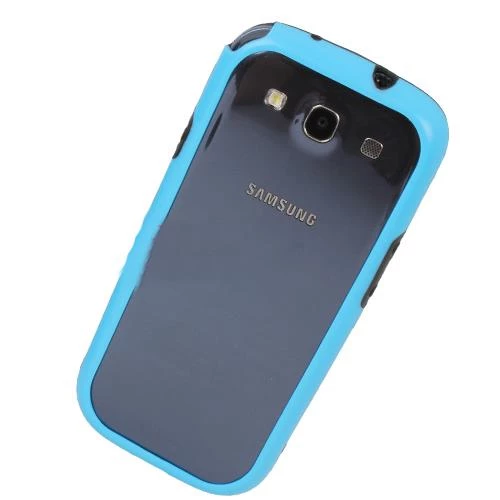 Galaxy S3 i9300 ile Uyumlu Bumper Kılıf Mavi+Siyah Renk - 2