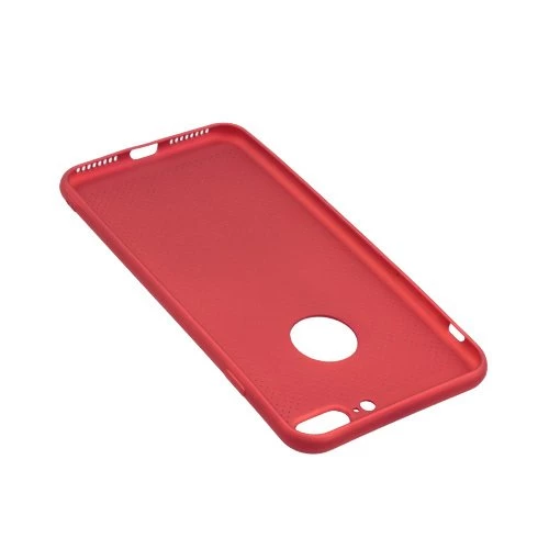 iPhone 7 Plus ile Uyumlu Rubber Delikli Silikon Kılıf Kırmızı - 2