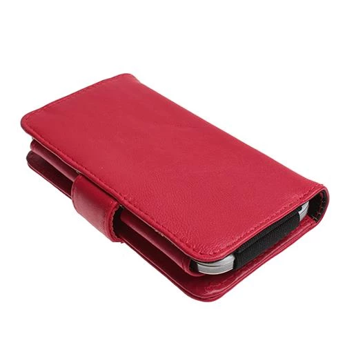 iphone 6 ile Uyumlu Yan Kapaklı Cüzdanlı Kart Bölmeli Deri Kılıf Kırmızı Renk - 4