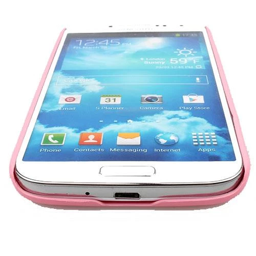Galaxy S4 i9500 ile Uyumlu Sert Kauçuk Kılıf Pembe Renk - Resim 4