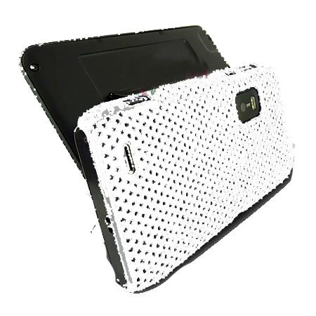 E7 ile Uyumlu Delikli Sert Kauçuk Kılıf Beyaz Renk - Resim 2