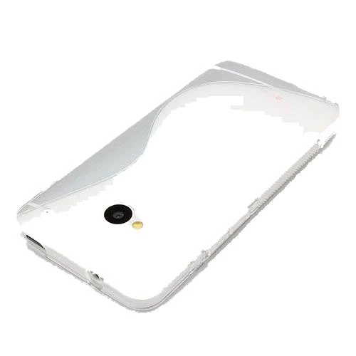 One M7 ile Uyumlu Desenli Silikon Kılıf Beyaz - 1