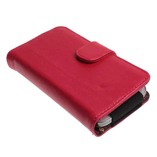 iphone 6 ile Uyumlu Yan Kapaklı Cüzdanlı Kart Bölmeli Deri Kılıf Kırmızı Renk - 3