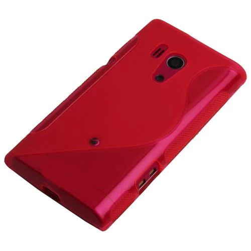 Xperia Acro ile Uyumlu S Desenli Şeffaf Silikon Kılıf Pembe Renk - 1