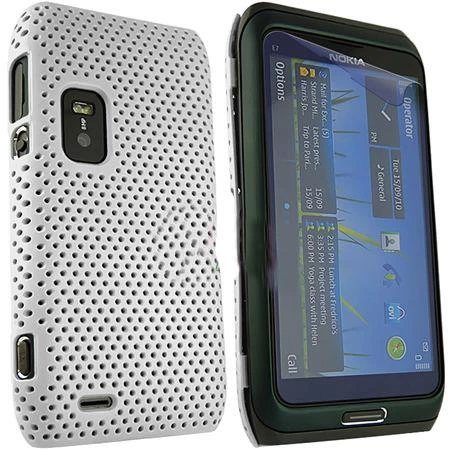 E7 ile Uyumlu Delikli Sert Kauçuk Kılıf Beyaz Renk ürün görseli